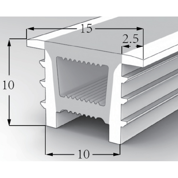 Silicone Diffuser With White Edge No Bottom For 5mm Narrow LED Strip - 10*10mm 120° Top Emitting Silicone Diffuser With White Edge No Bottom For 5mm Narrow LED Strip - 10*10mm 120° Top Emitting